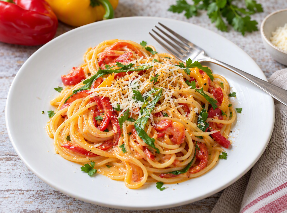 Spaghetti an Peperonisauce