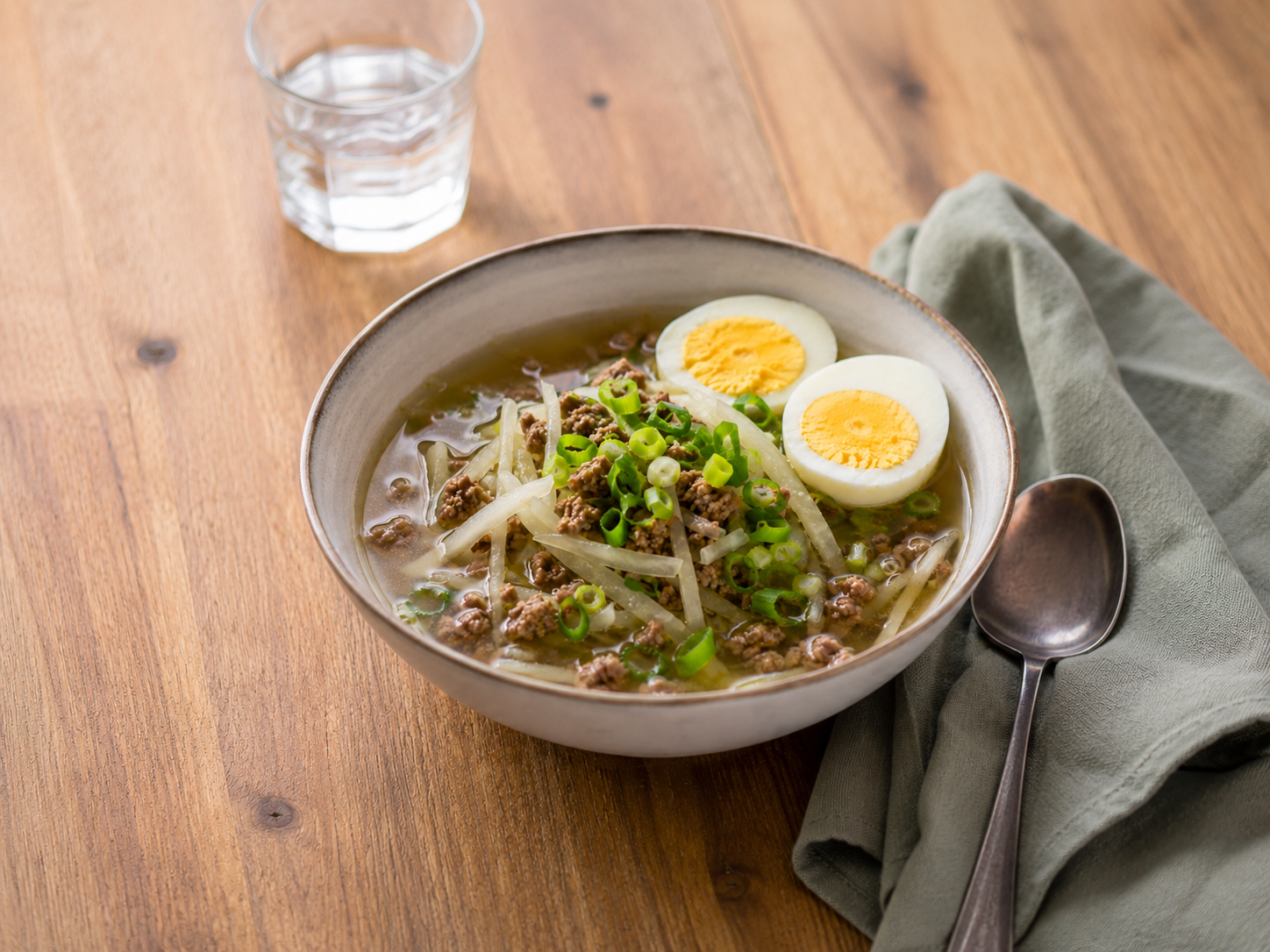 Suppe mit Kohlrabi und Hackfleisch