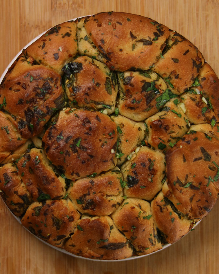 Veganes Kräuter-Knoblauch-Zupfbrot